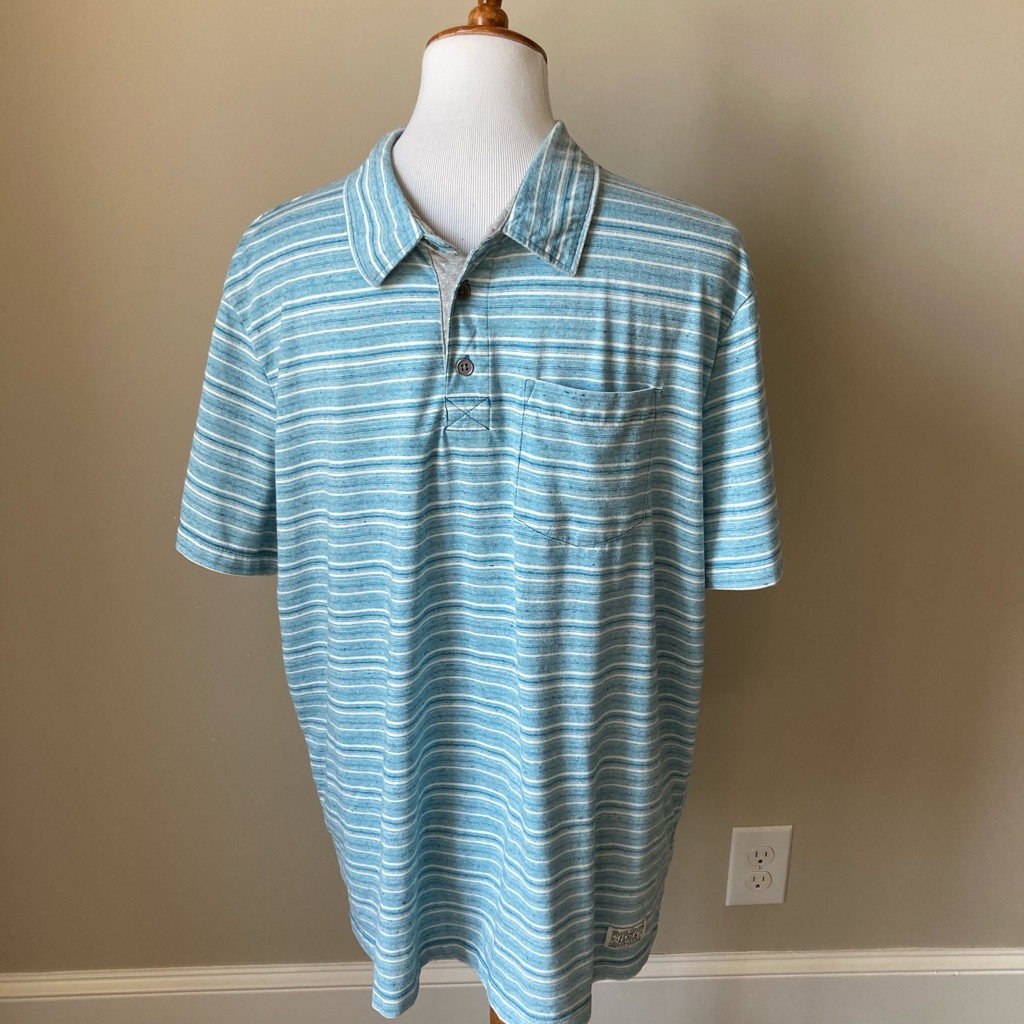 Flag & Anthrm Striped Polo Shirt